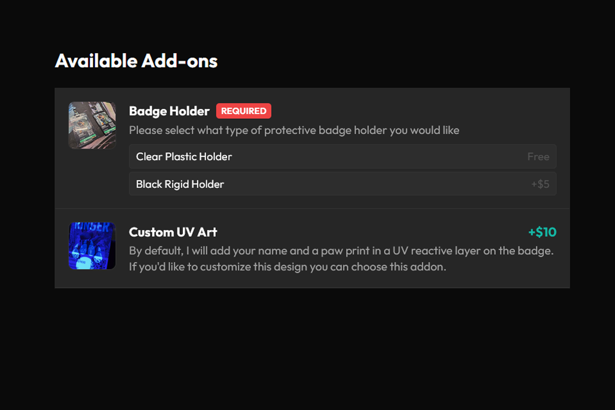 Addons & Options
