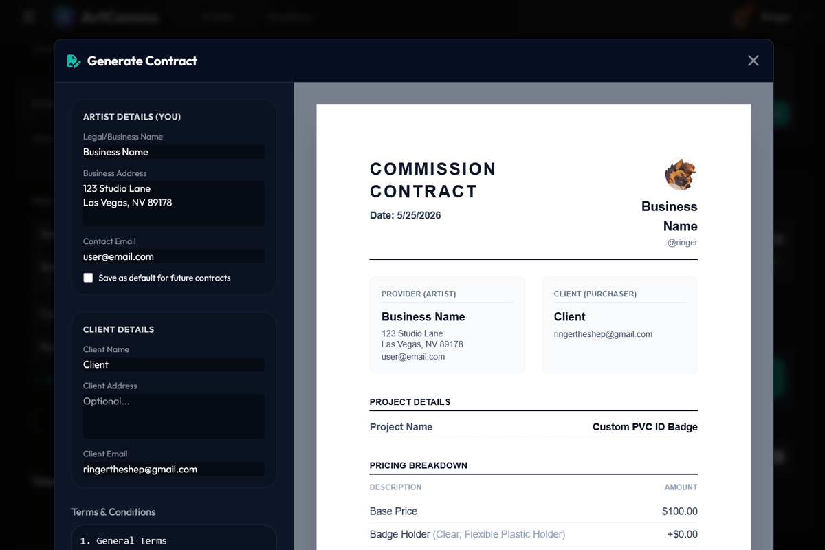 Automated Invoices and Contracts