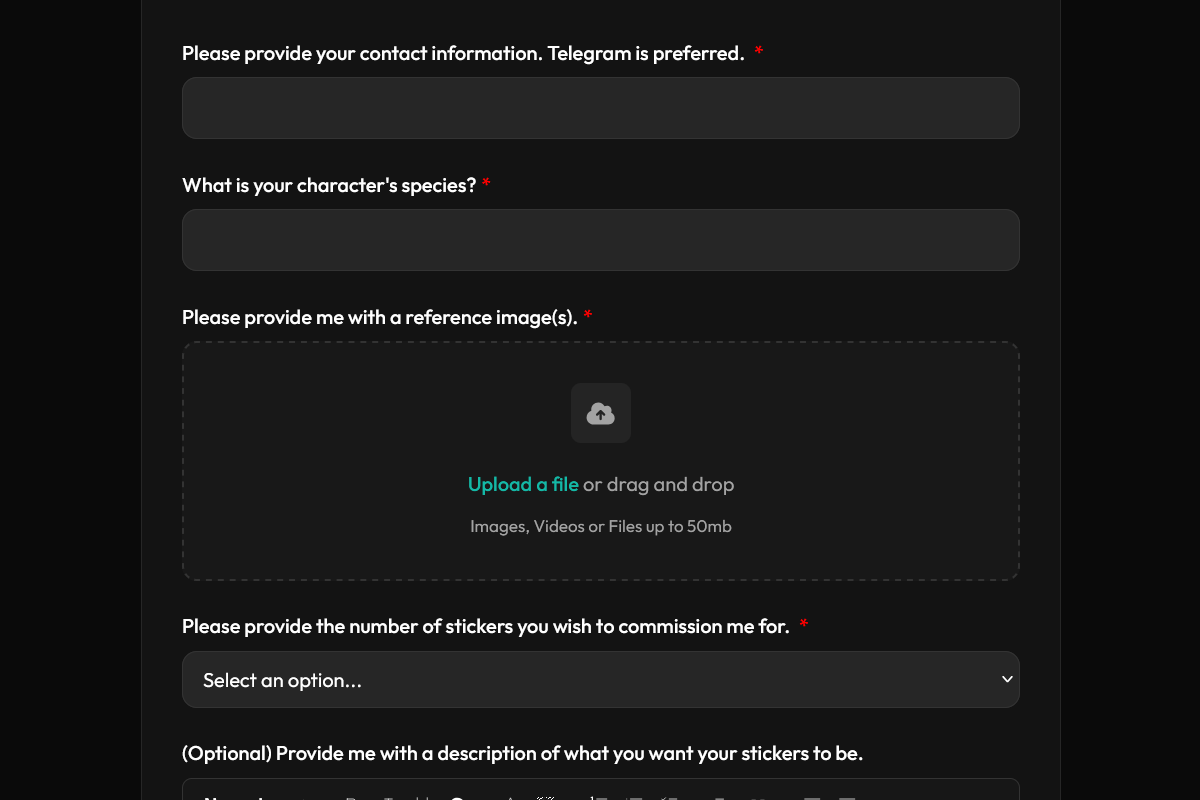 Custom Application Forms